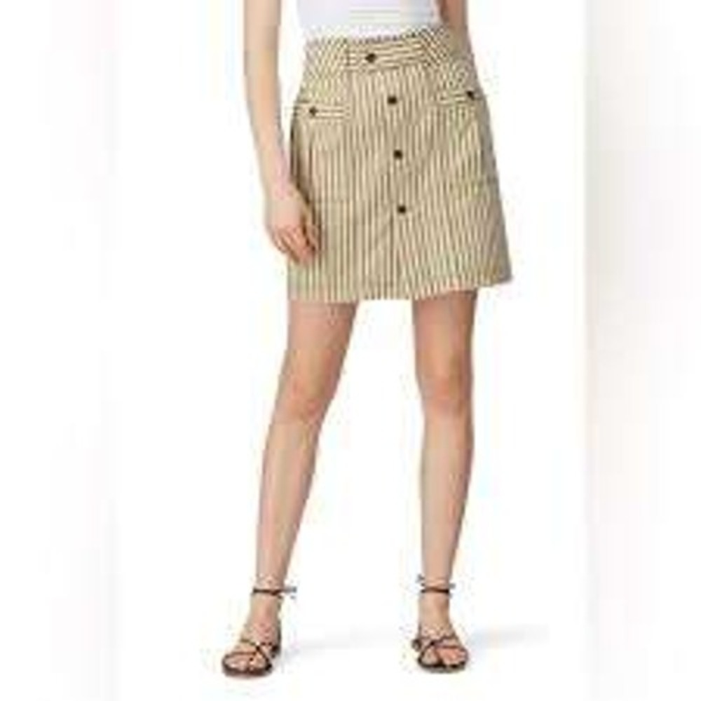 Mara Hoffman Women's Lici Patch-Pocket Striped Mini Skirt‎ Size 12